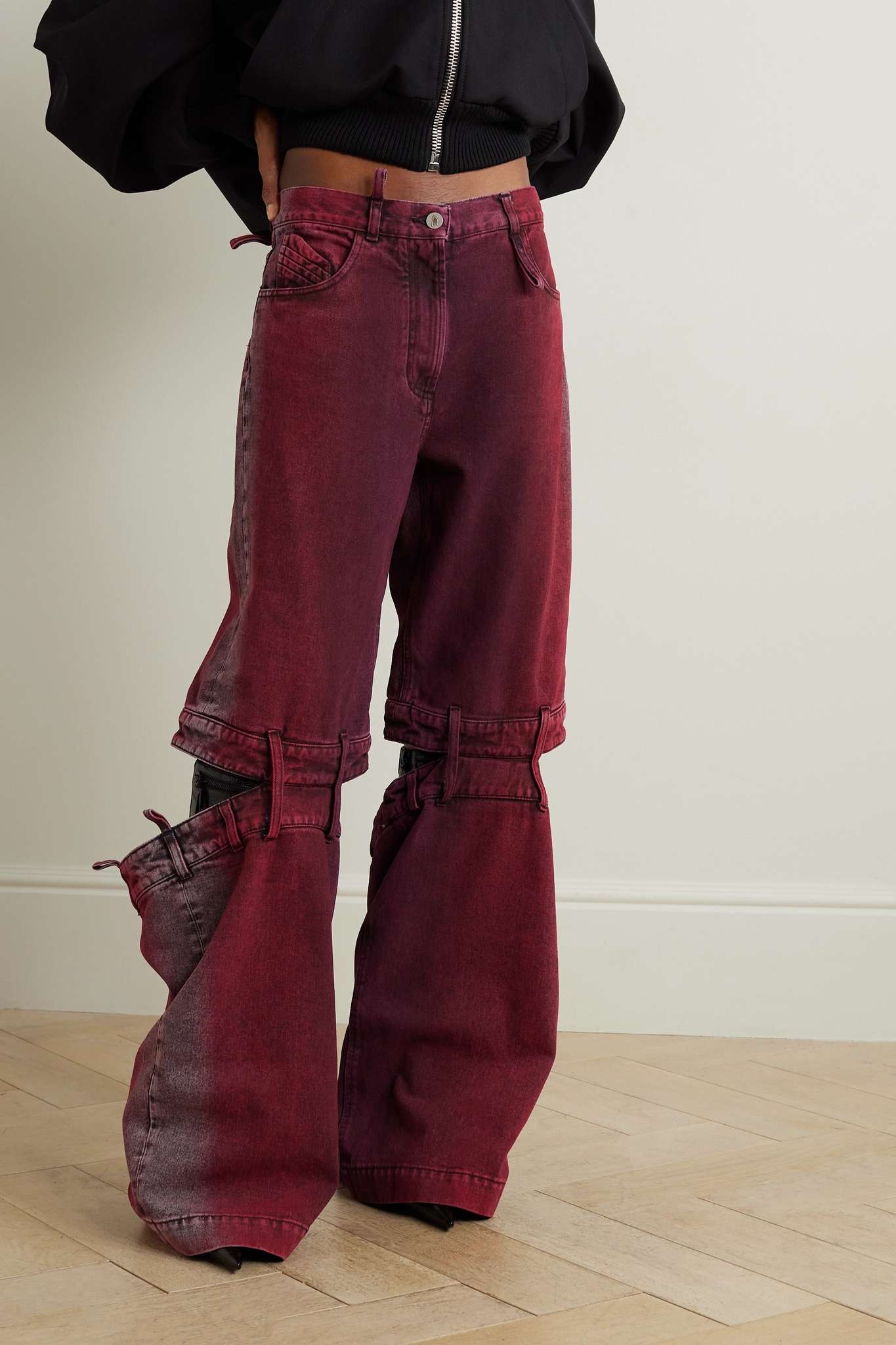 Ashton cutout mid-rise wide-leg jeans - 3
