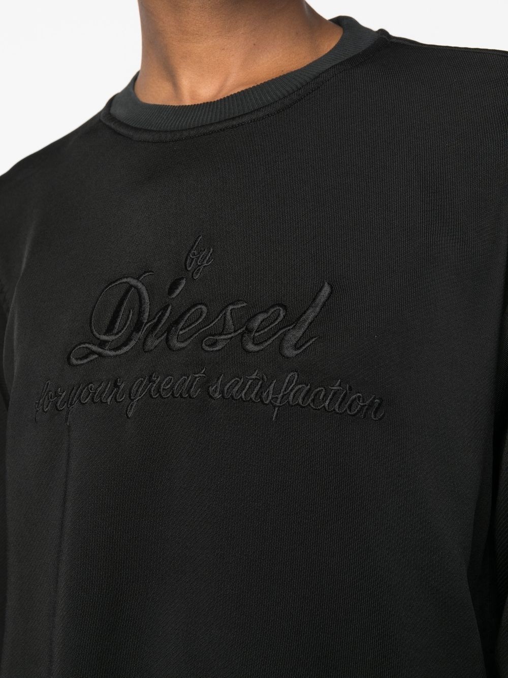 embroidered-logo crew neck sweatshirt - 5