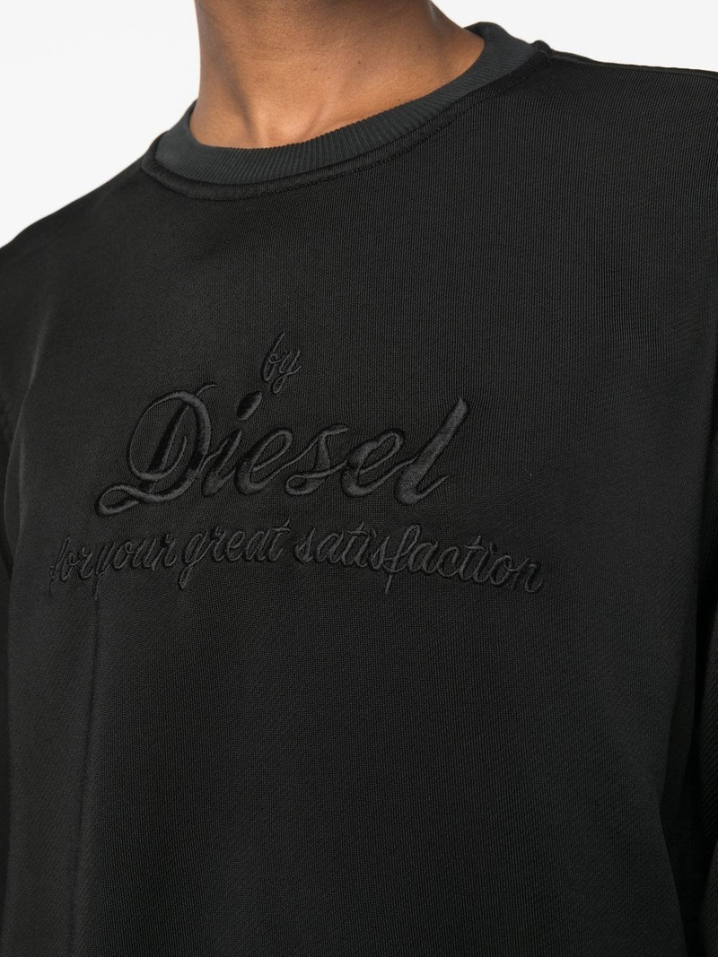 embroidered-logo crew neck sweatshirt 5