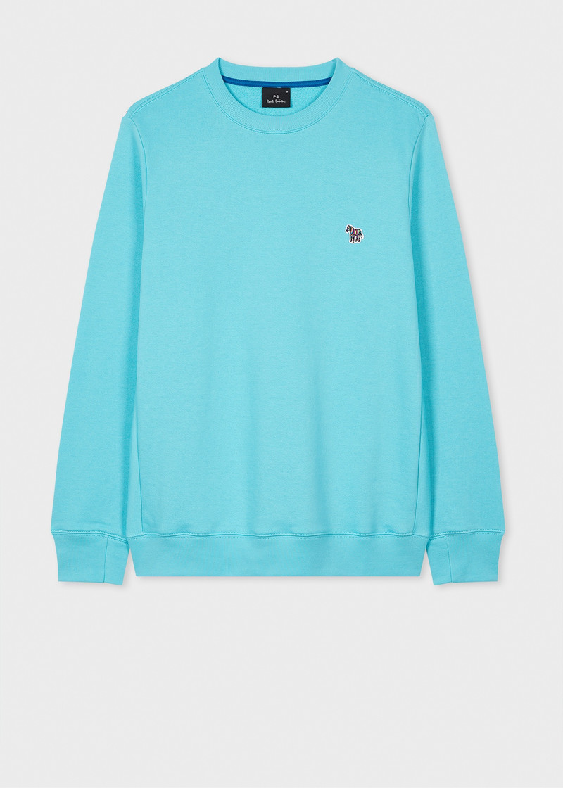 Bright Blue Zebra Logo Organic Cotton Sweatshirt 1