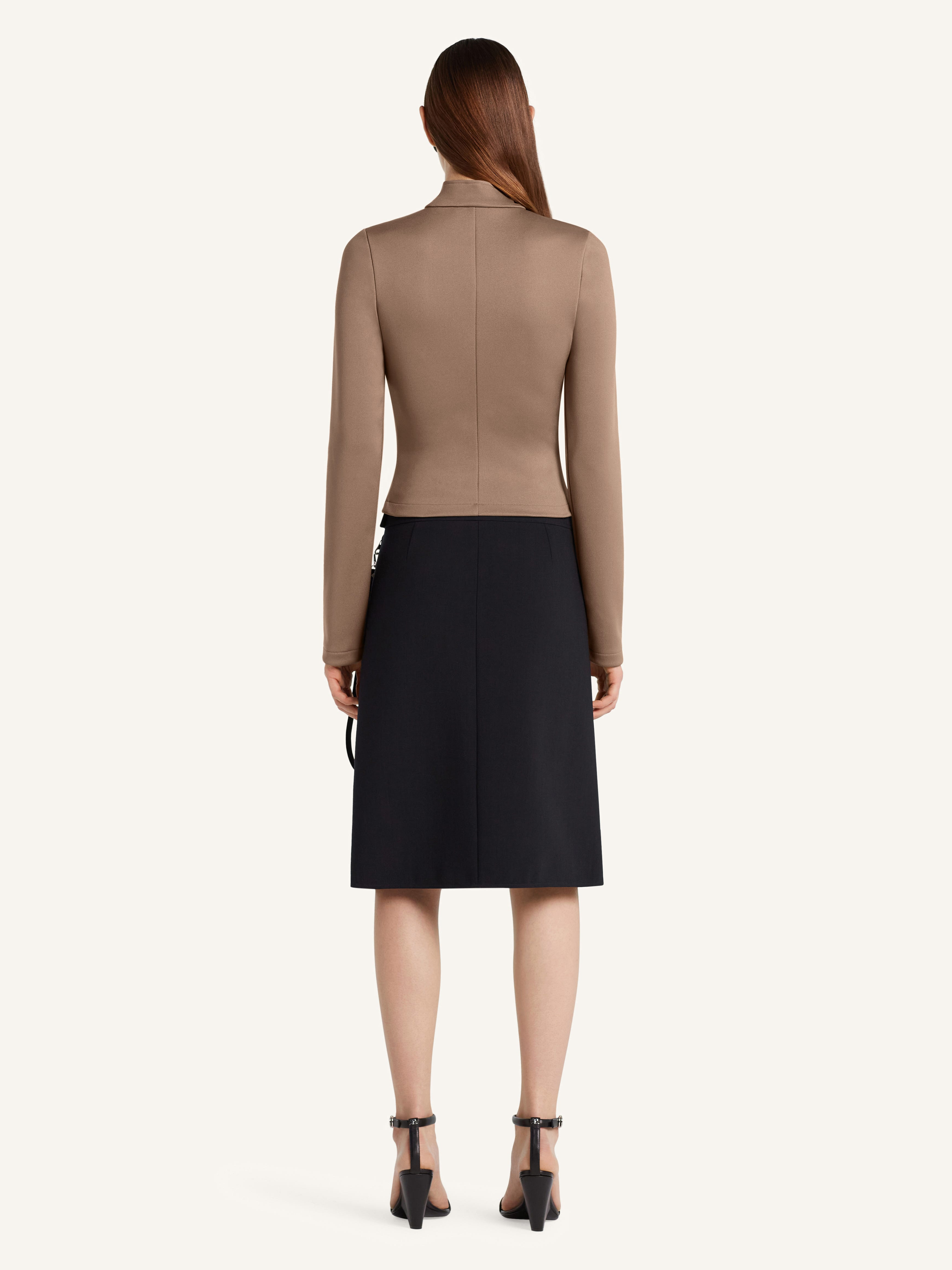 ZIPPED WOOL SKIRT - 4