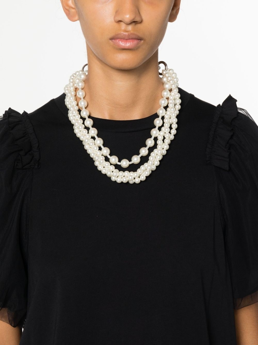 layered chunky pearl Necklace - 2