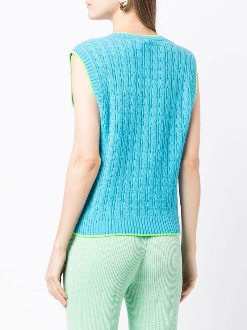 embroidered-logo knit vest - 5