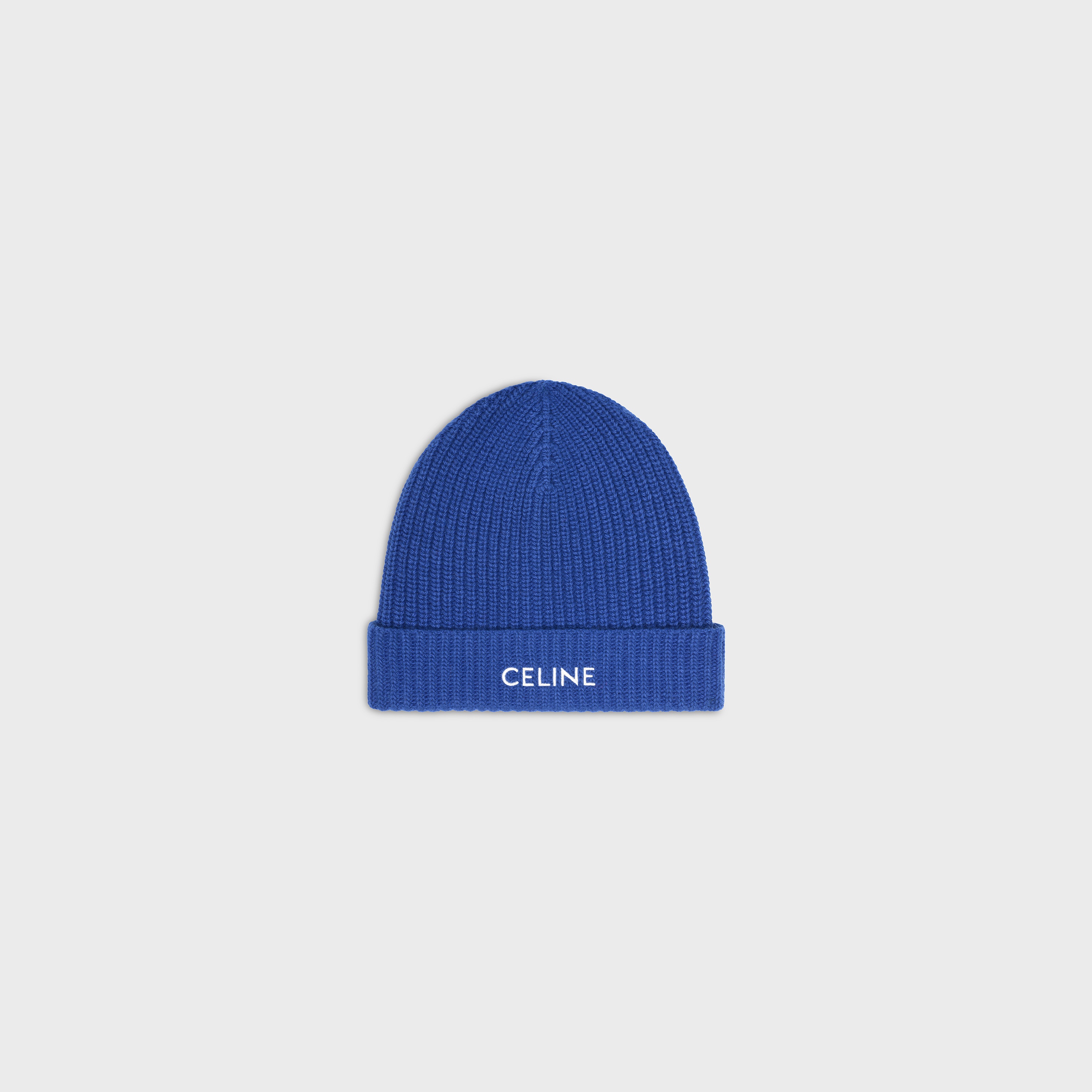 CELINE-EMBROIDERED BEANIE IN WOOL AND ANGORA - 1