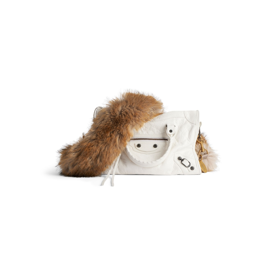 Women's Animal-free Fur Strap in Cream - 3