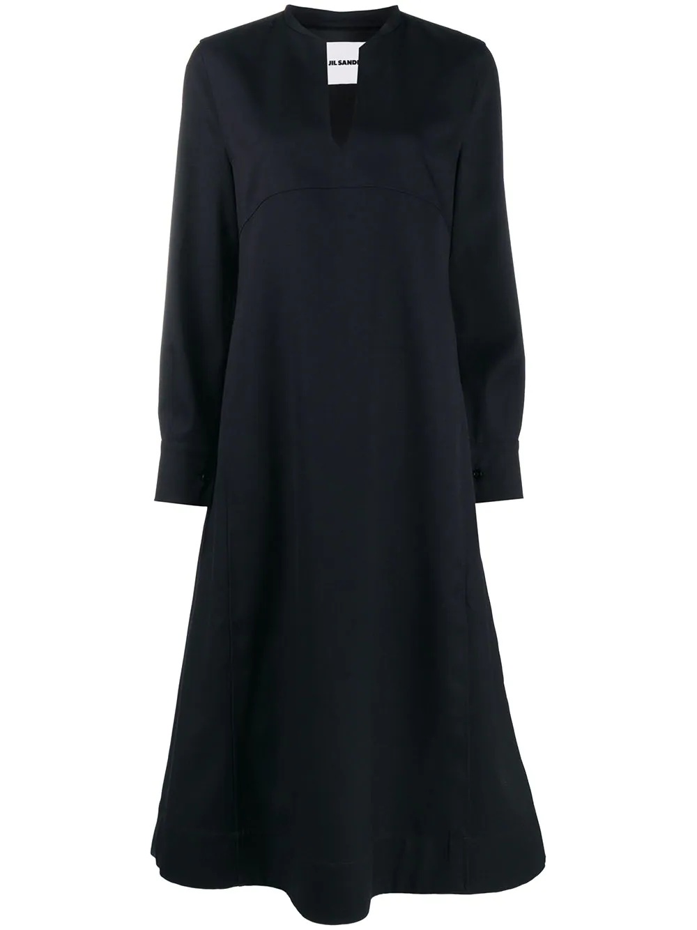 A-line standing collar dress - 1