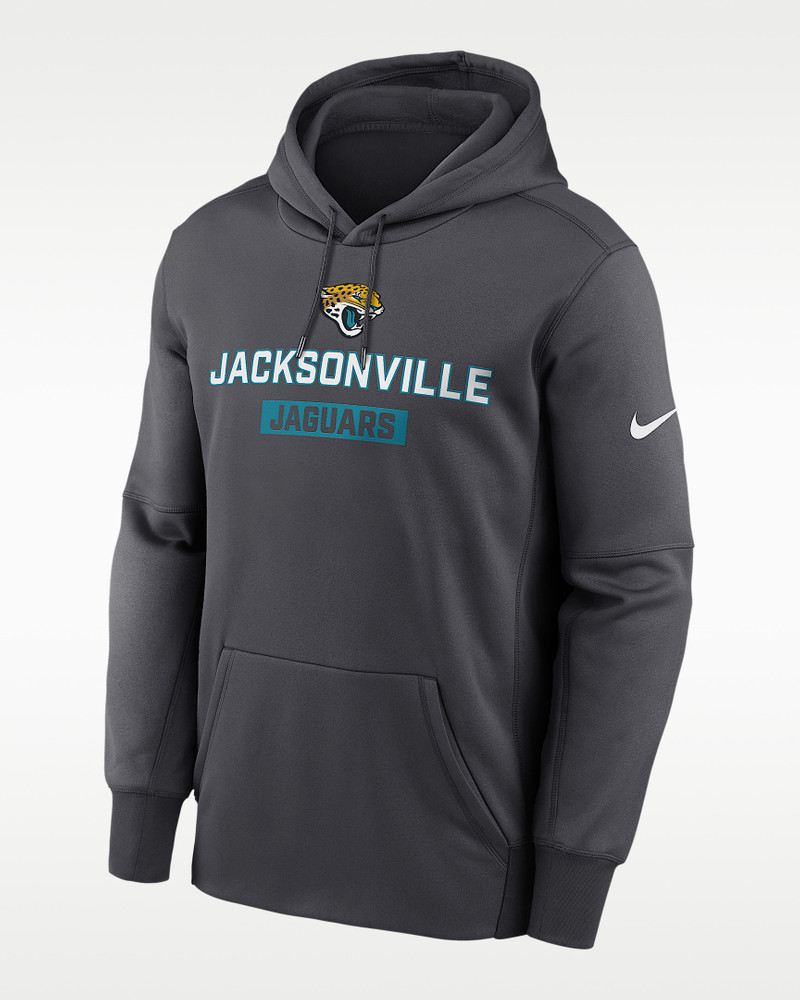 Jacksonville Jaguars Toss Sweep Men’s Nike Therma NFL Pullover Hoodie 1