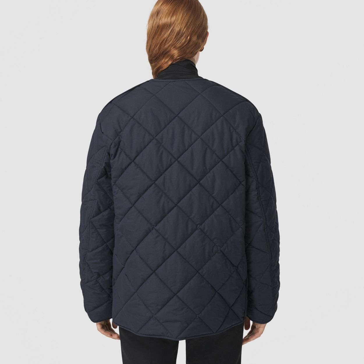 Diamond Quilted Collarless Barn Jacket - 3