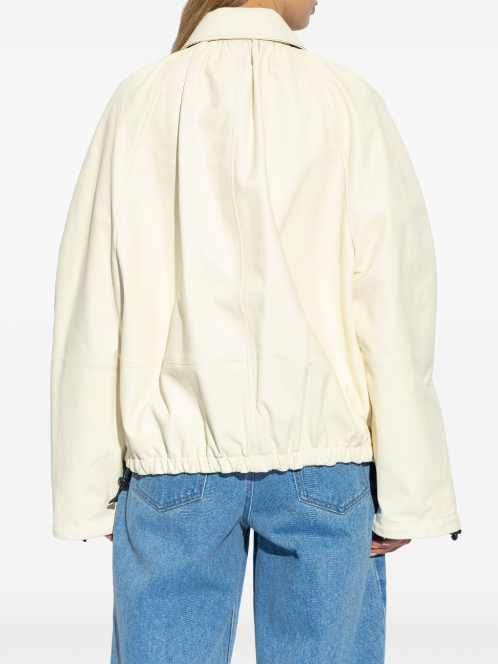 lamb skin collared jacket - 4