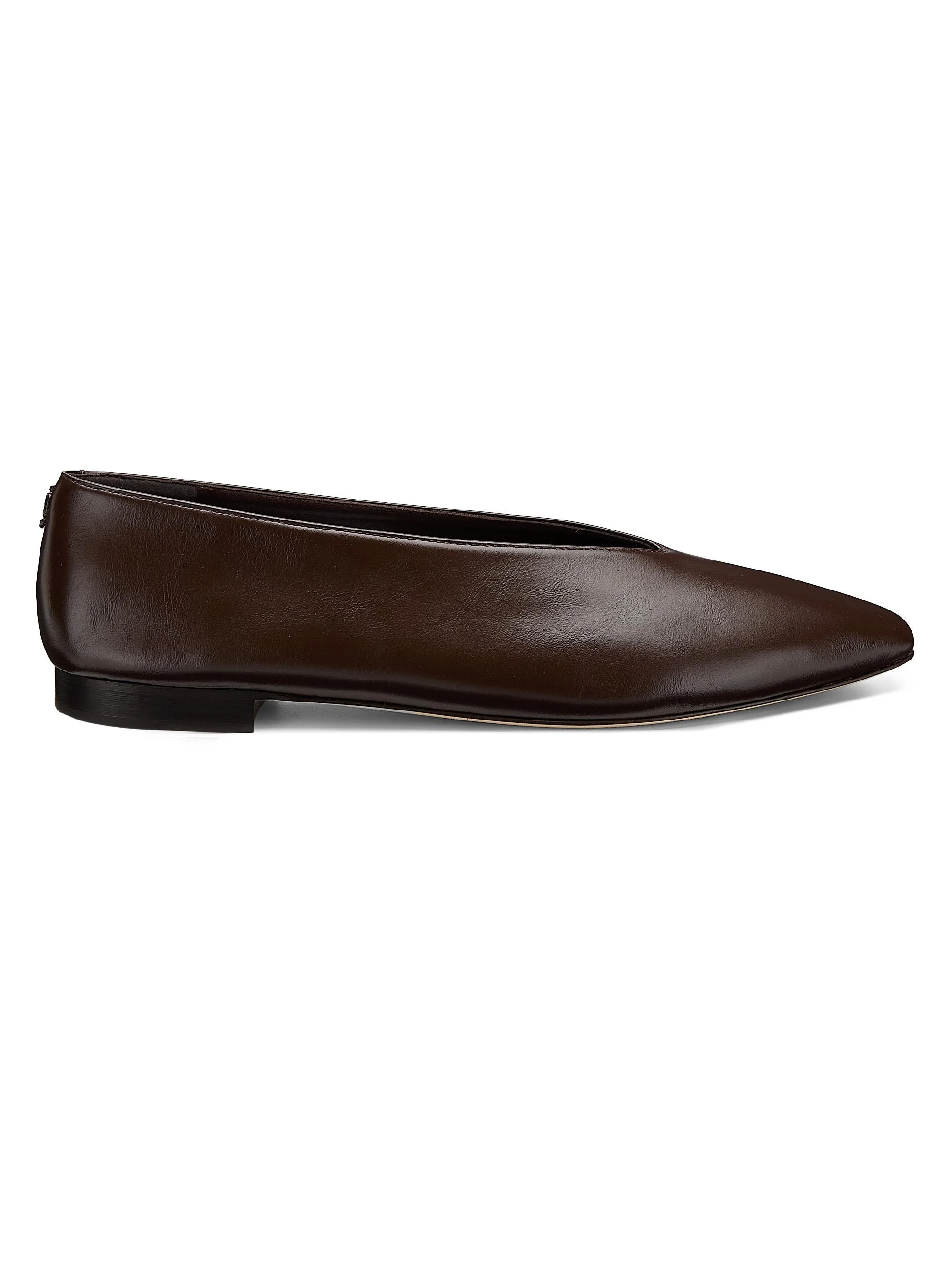 Women's Margot Shiny Leather Ballet Flats - Chocolate - 1