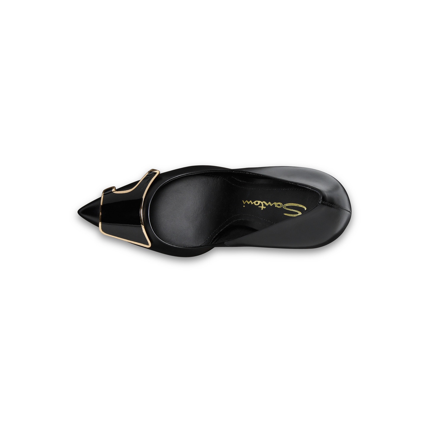 Women's black leather high-heel Santoni Sibille pump - 5