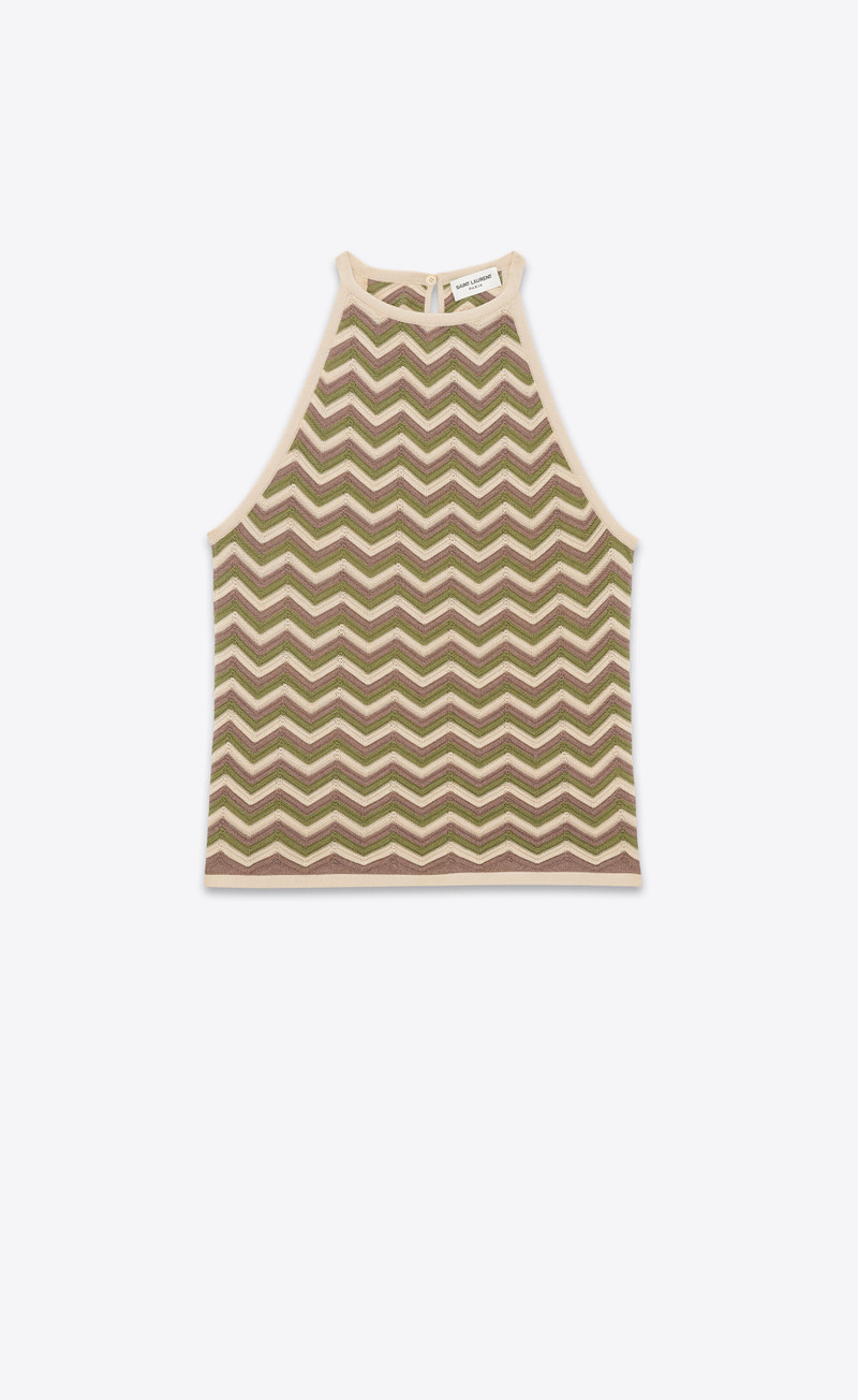 sleeveless top in chevron knit - 1