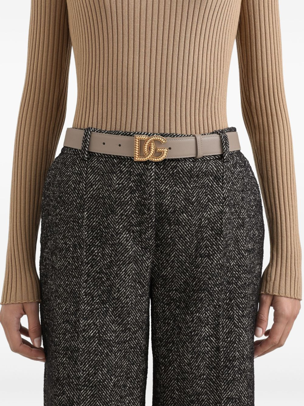 logo-buckle belt - 3