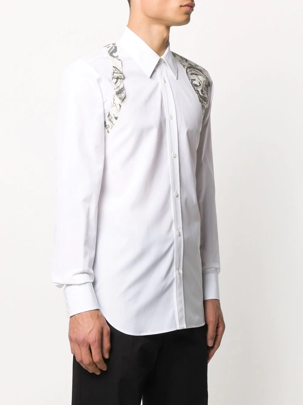 skull-print buckle detail shirt - 3