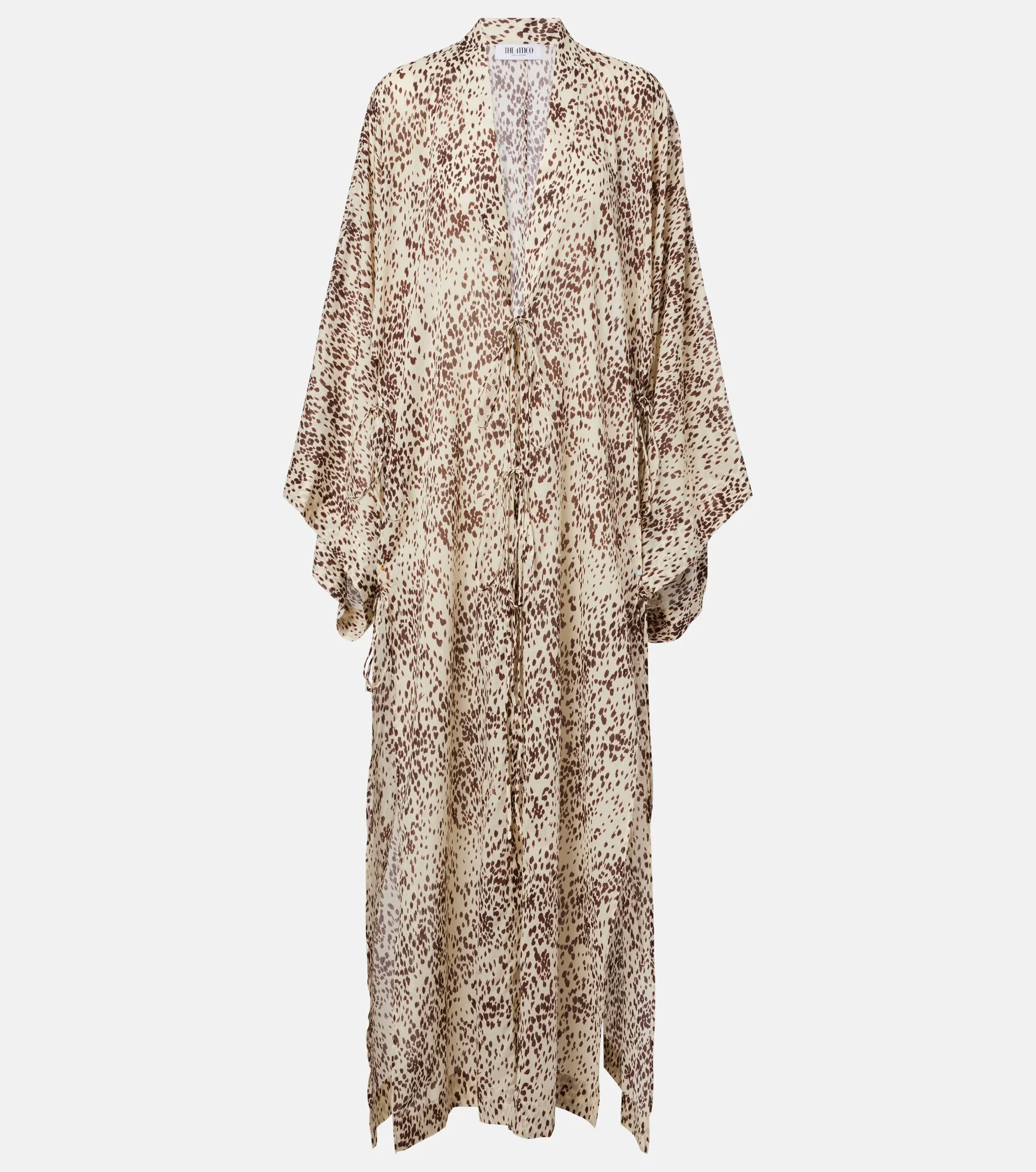 Leopard-print cotton beach cover-up - 1