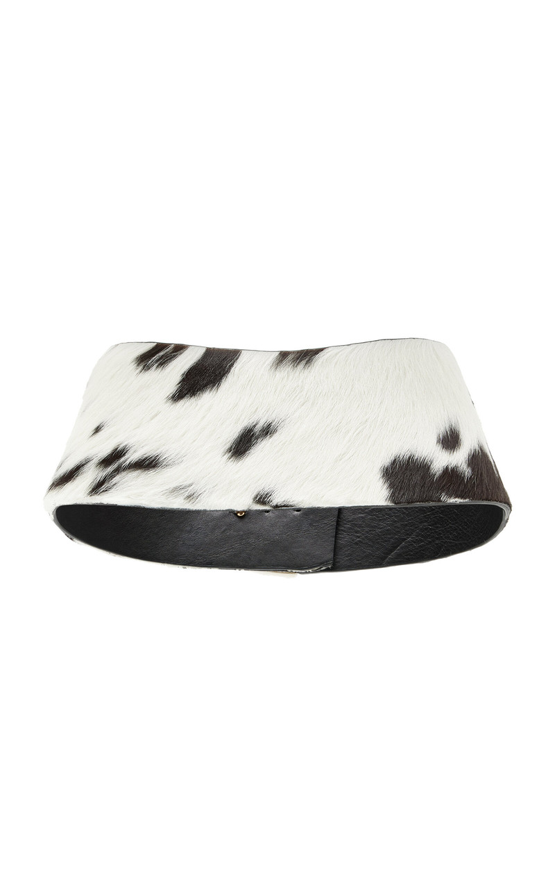 BRANDON MAXWELL The Callahan Wide Belt With Oversized Metal Tip Hardware black/white outlook