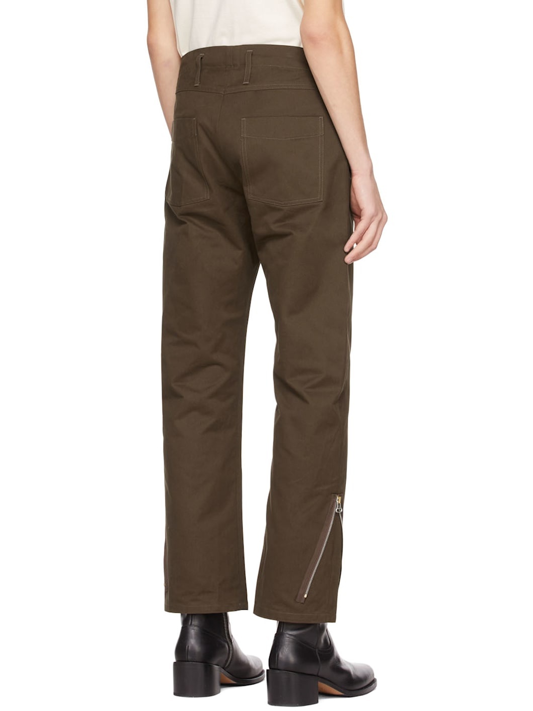 Khaki Cotton Trousers - 3