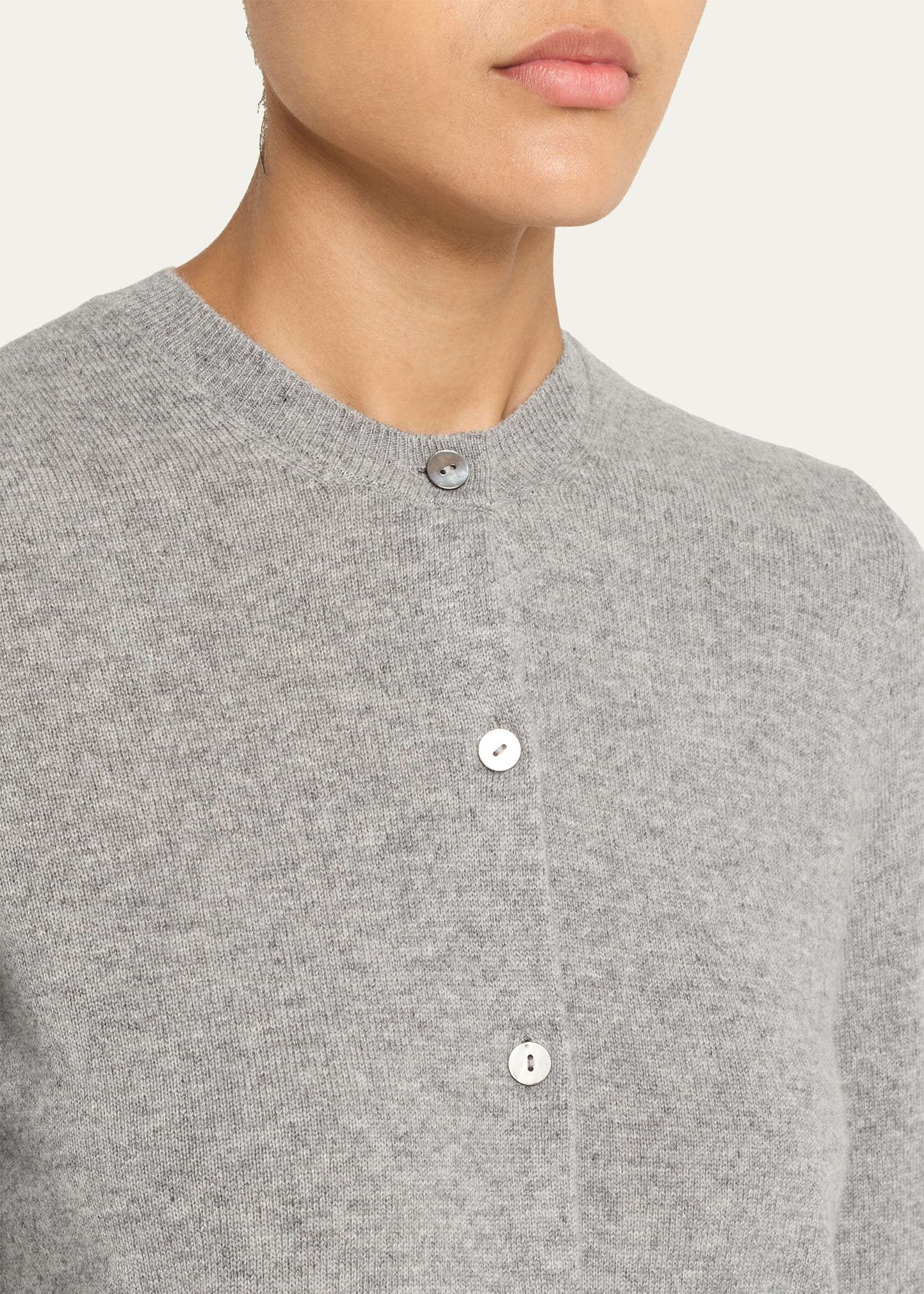 Cashmere Cropped Cardigan Sweater - 5