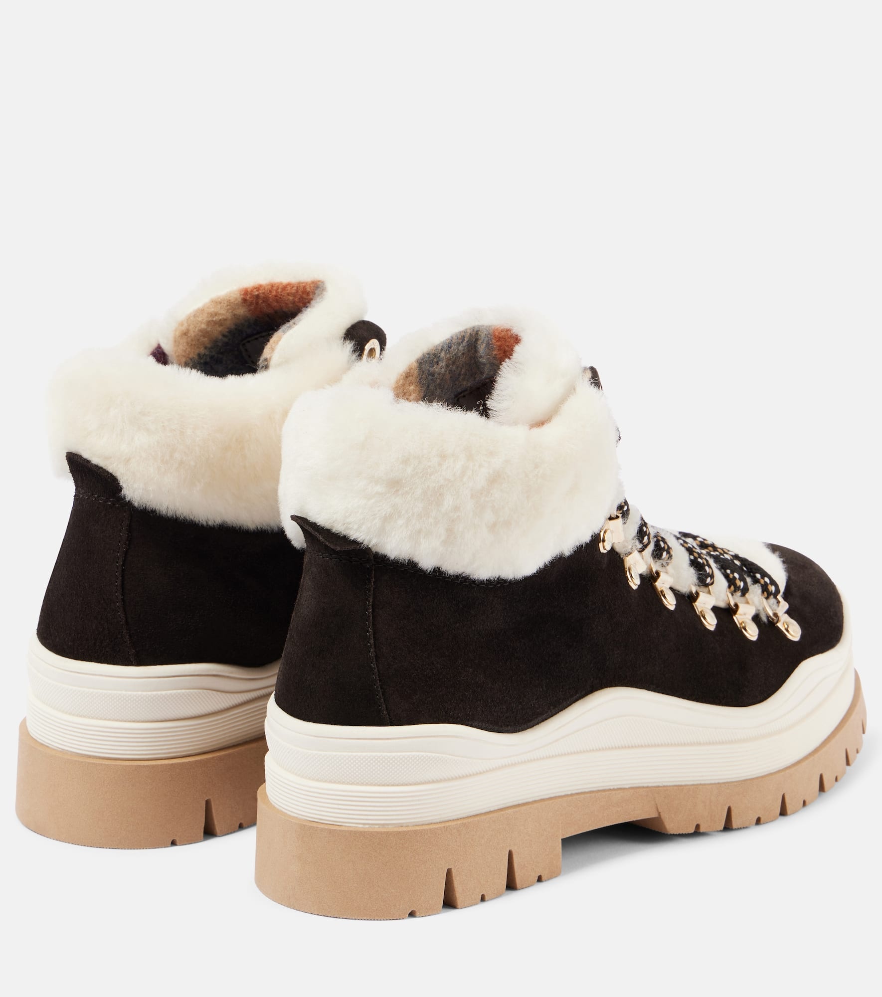 Arosa shearling-lined suede lace-up boots - 2