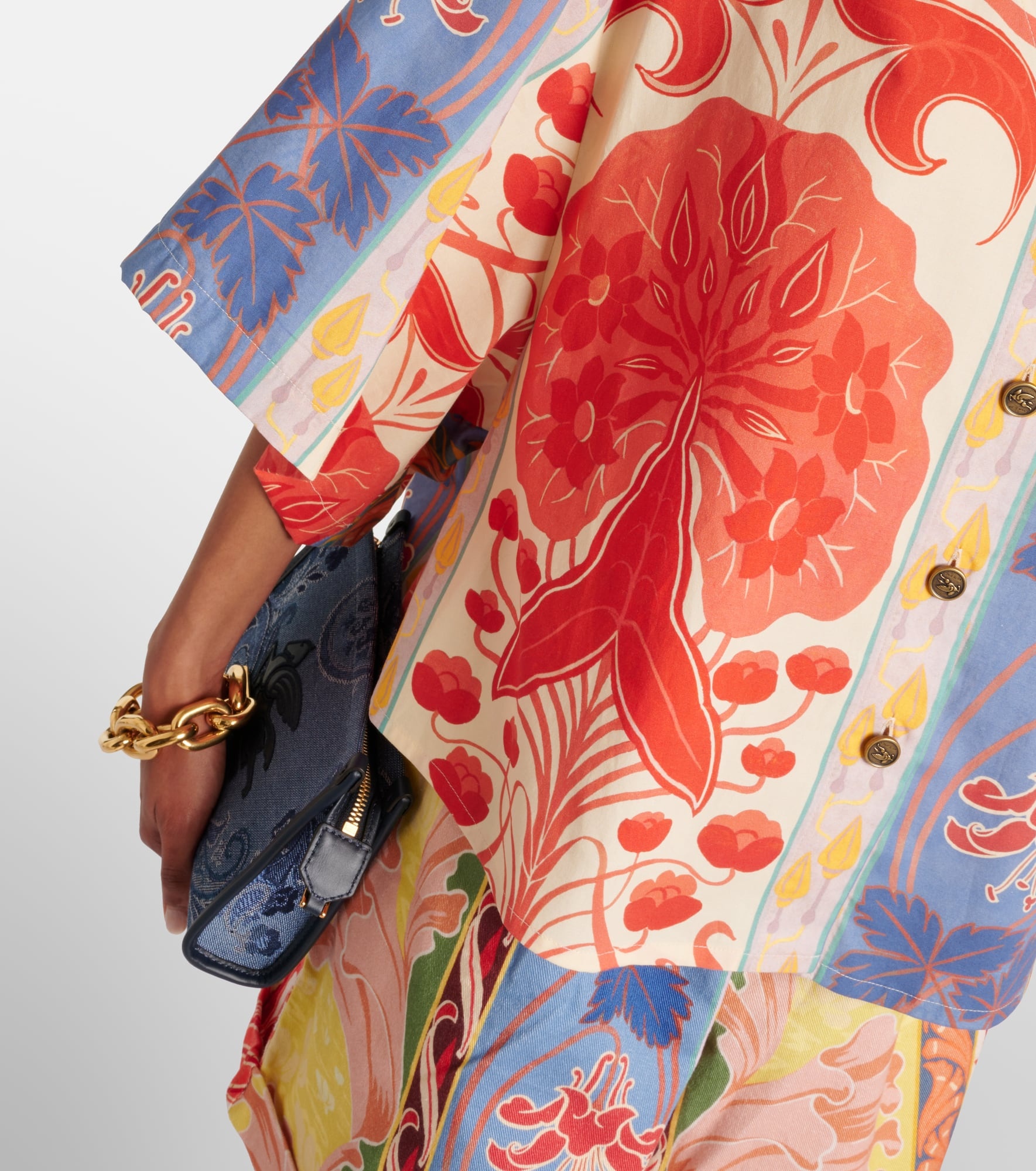 Printed oversized cotton-blend shirt - 5