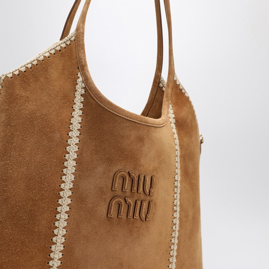 MIU MIU IVY SUEDE AND CROCHET BAG - 4