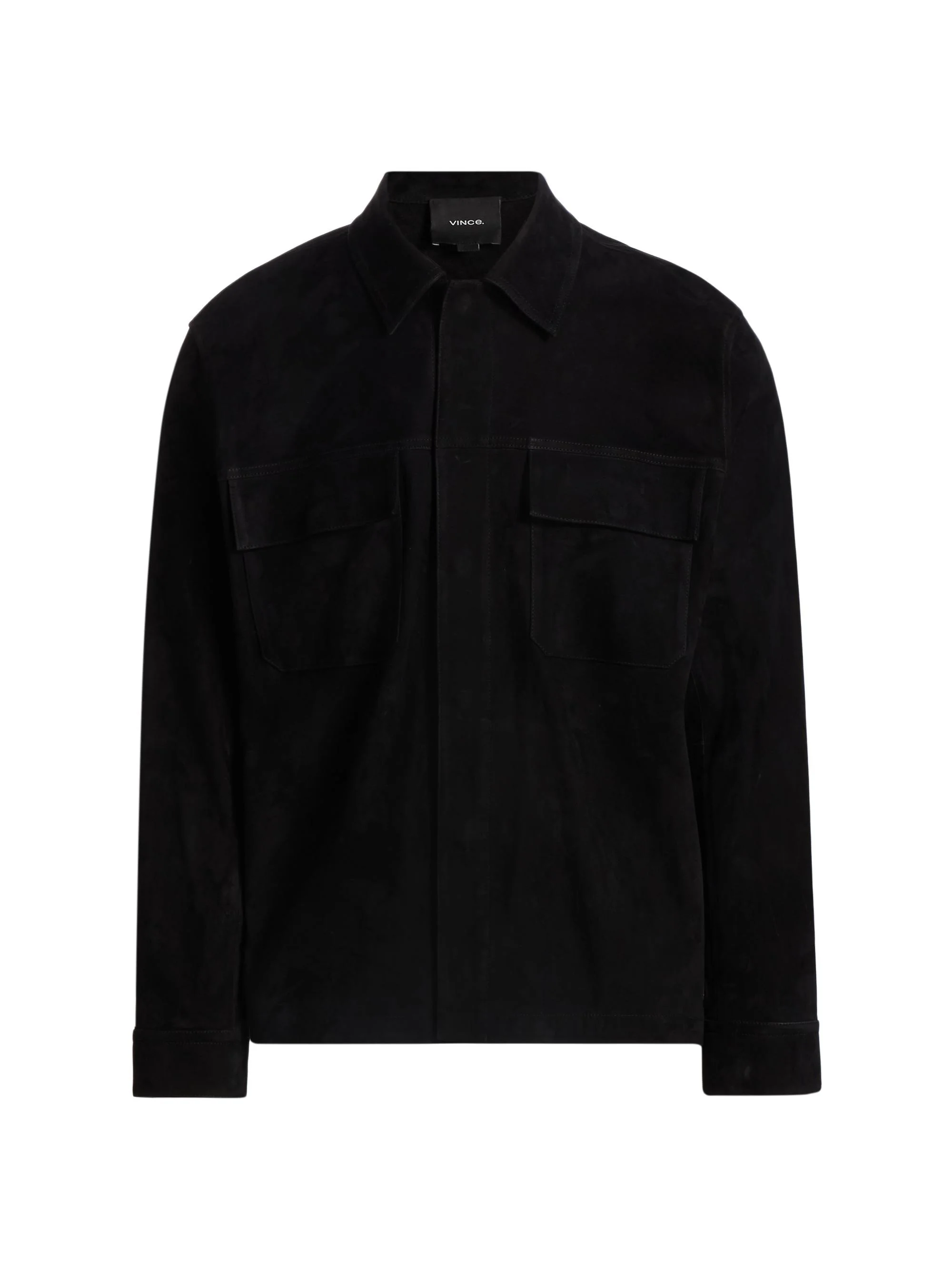 Men's Suede Shirt Jacket - Black - 1