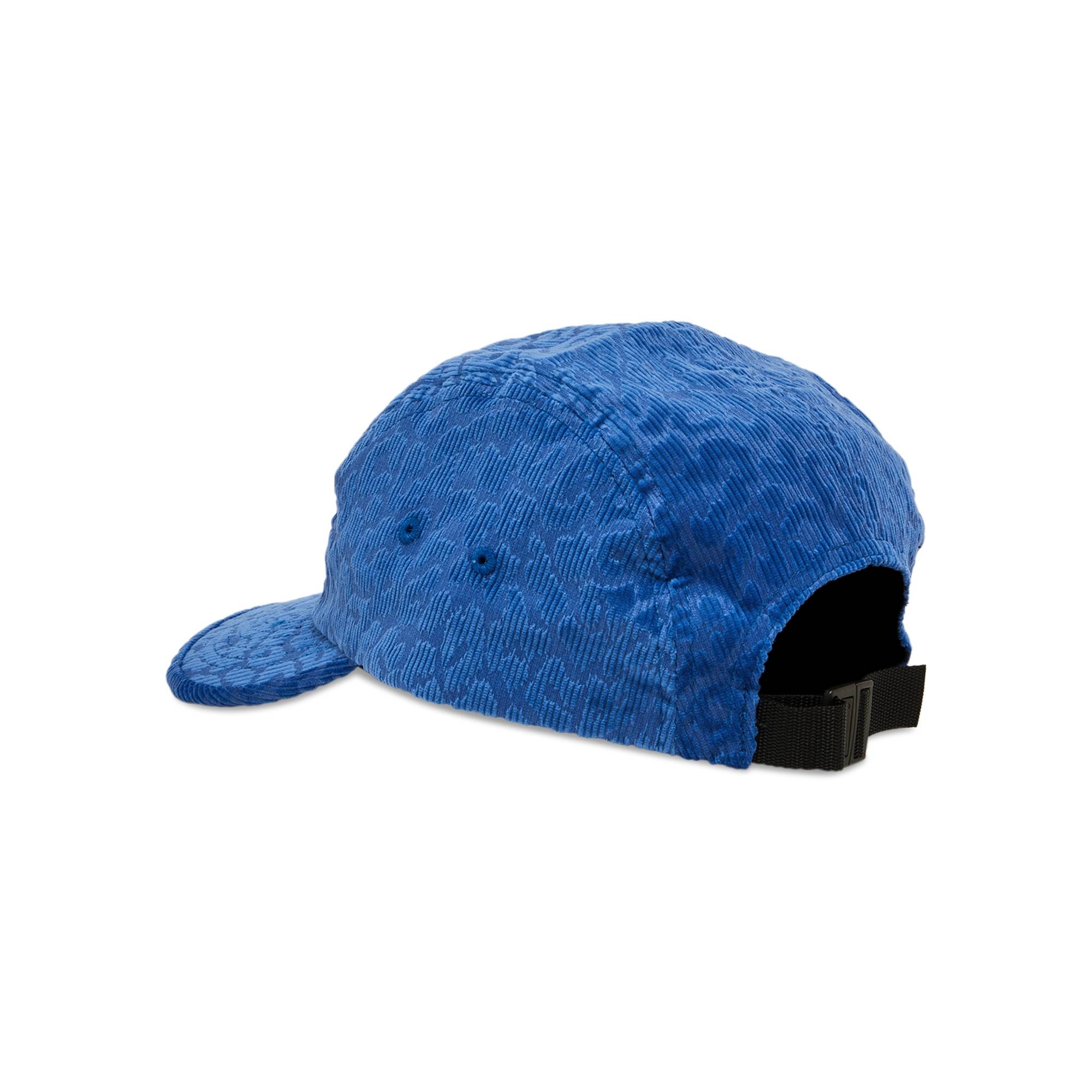 Supreme Leopard Corduroy Camp Cap 'Blue' - 3