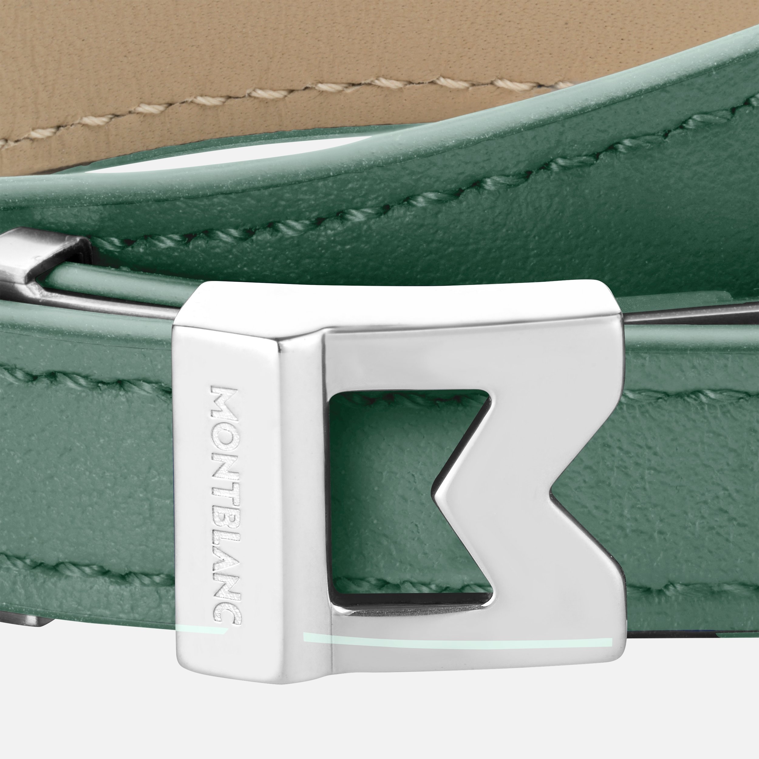 Bracelet M logo in pewter leather. Adjustable size - 2