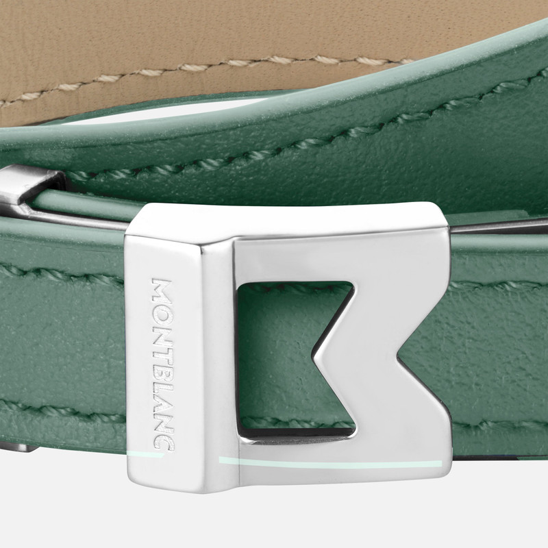 Montblanc Bracelet M logo in pewter leather. Adjustable size outlook