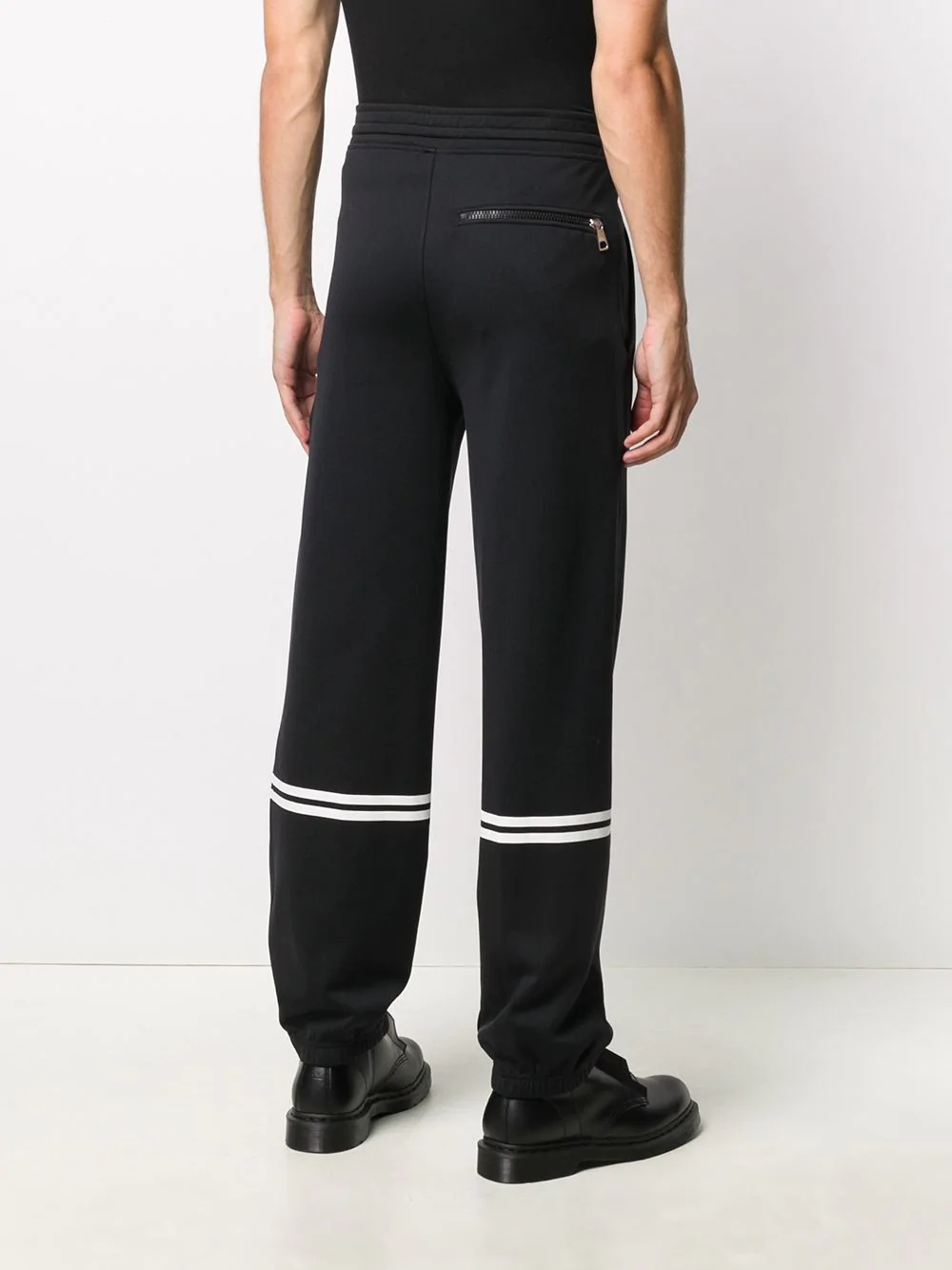 striped drawstring track pants - 4