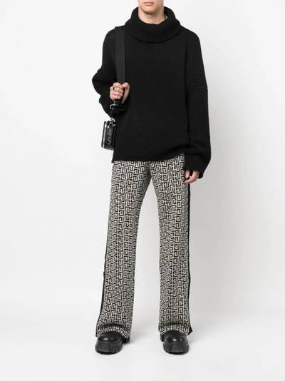 Balmain logo-monogram wide-leg trousers outlook