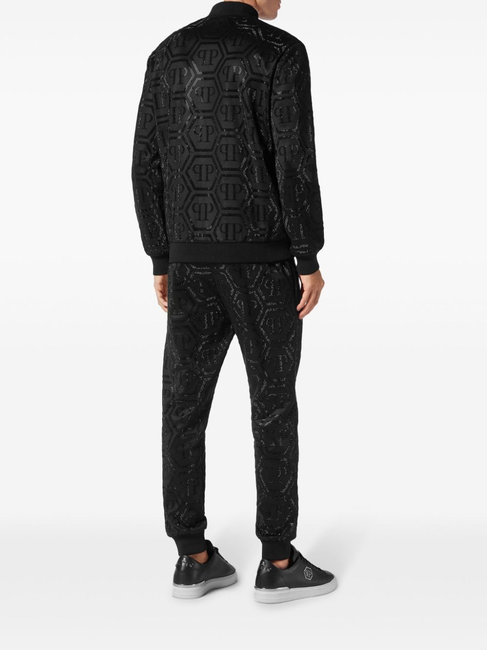 monogram-pattern zip-up tracksuit set - 3