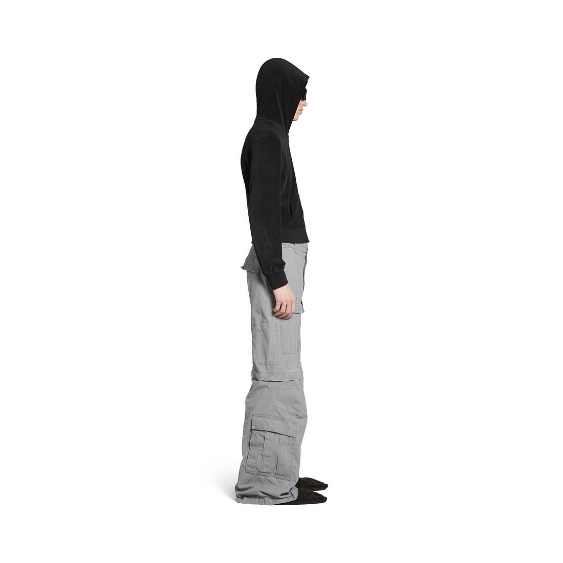 Men's Flared Cargo Pants in Grey - 3