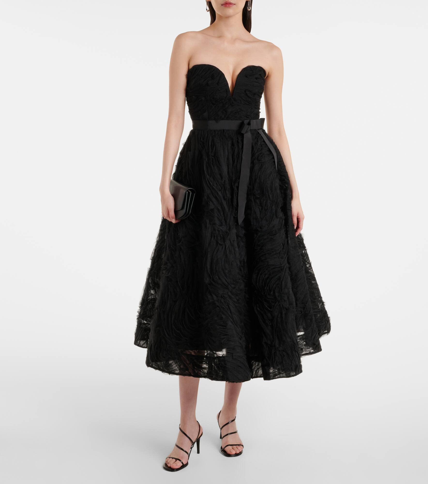 Willow embroidered tulle midi dress - 2