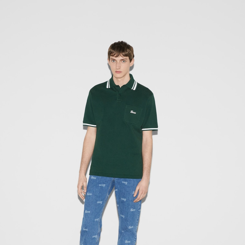 Cotton piquet polo shirt with Web 3