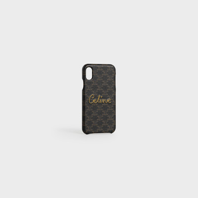 CELINE IPHONE X & XS CASE IN LAMBSKIN WITH TRIOMPHE CANVAS PRINT AND EMBROIDERED CELINE outlook