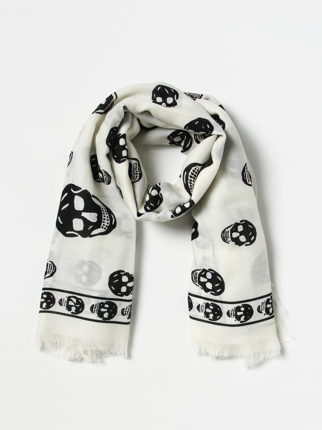 Alexander McQueen Skull scarf in jacquard wool - 2