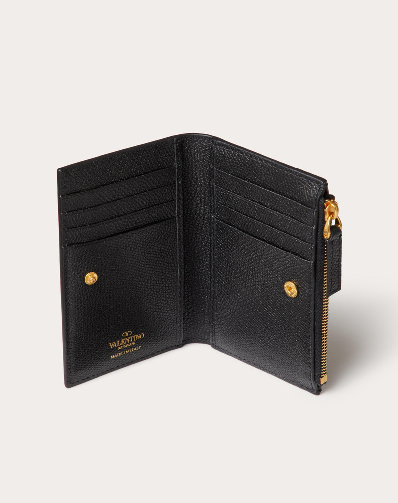 Valentino VLOGO SIGNATURE GRAINY CALFSKIN CARDHOLDER WTH ZIPPER outlook