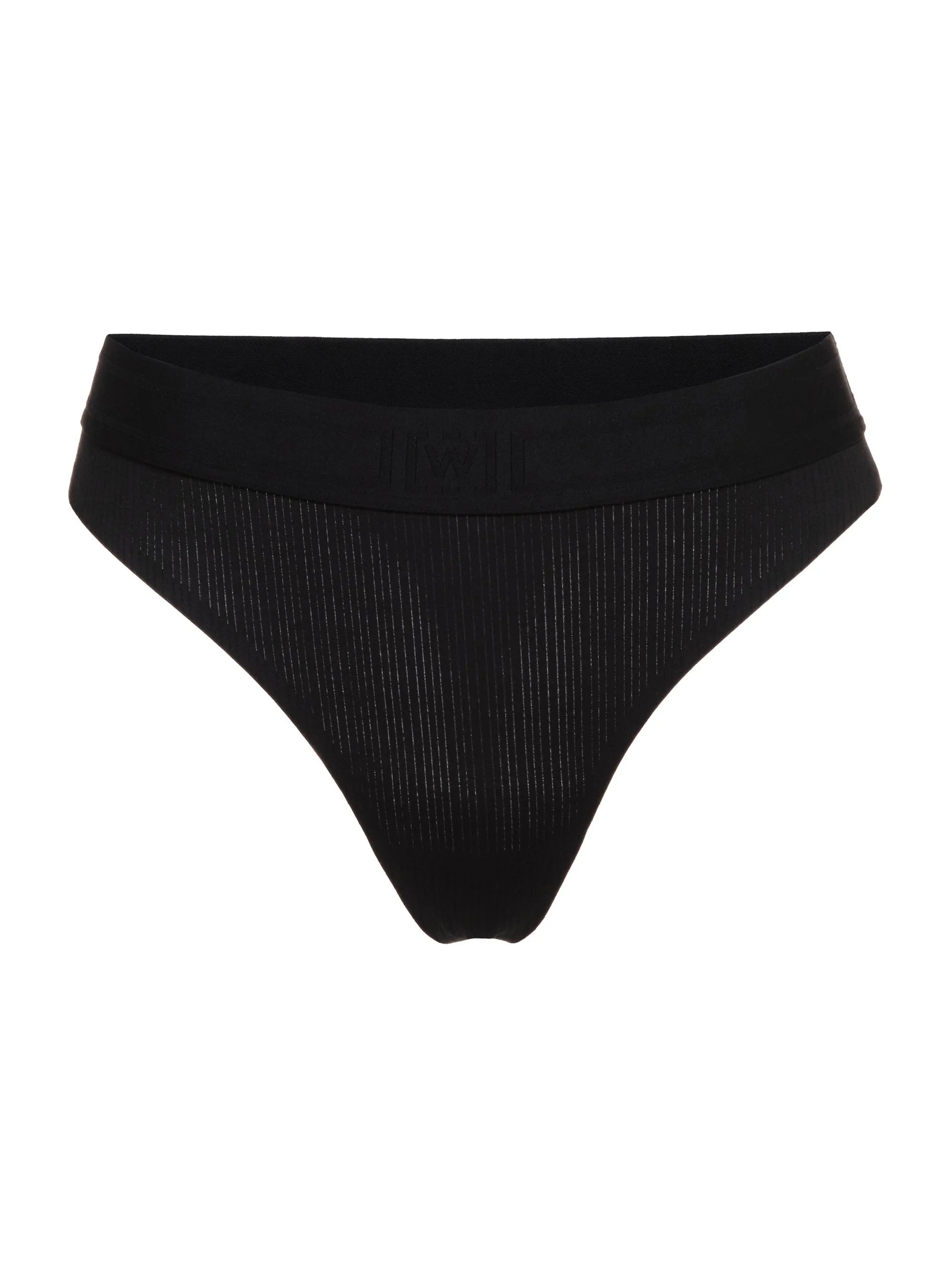Women's Mid-Rise Thong - Black - 1