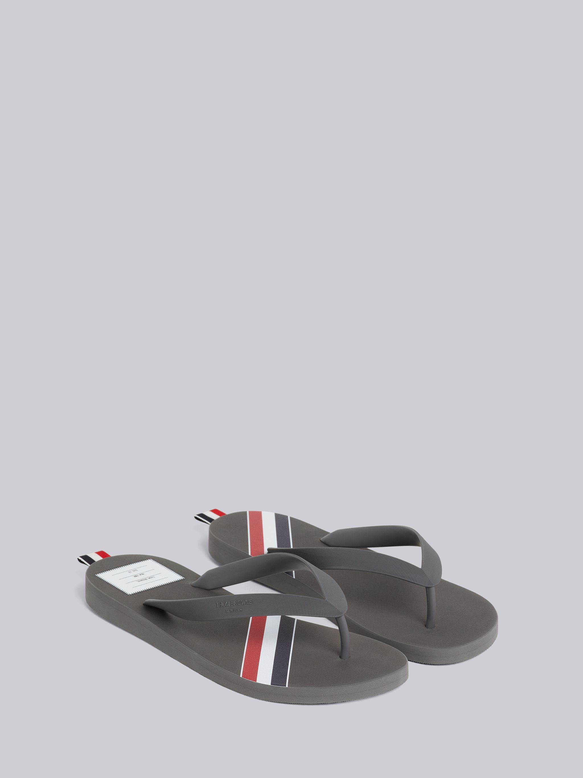 Medium Grey Molded Rubber Stripe Flip Flop - 3