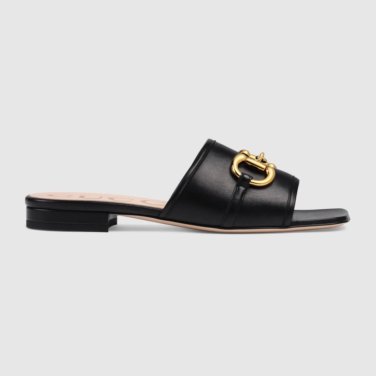 Women's leather slide sandal with Horsebit - 1