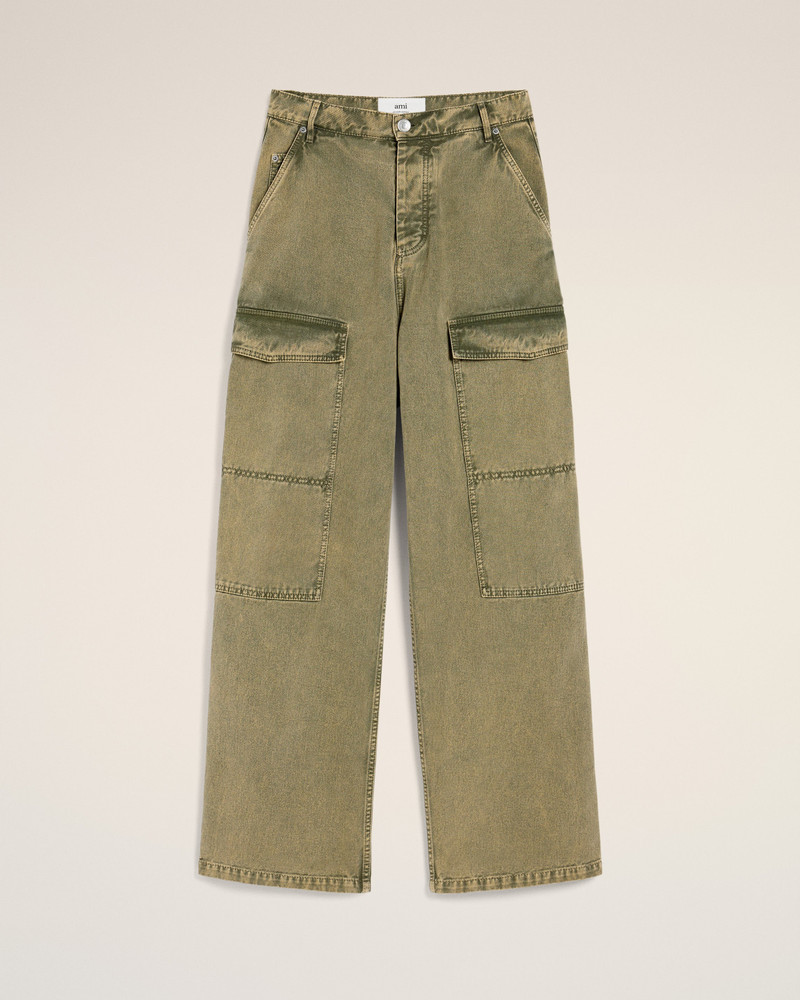 GREEN COTTON CARGO WIDE FIT JEANS - 1