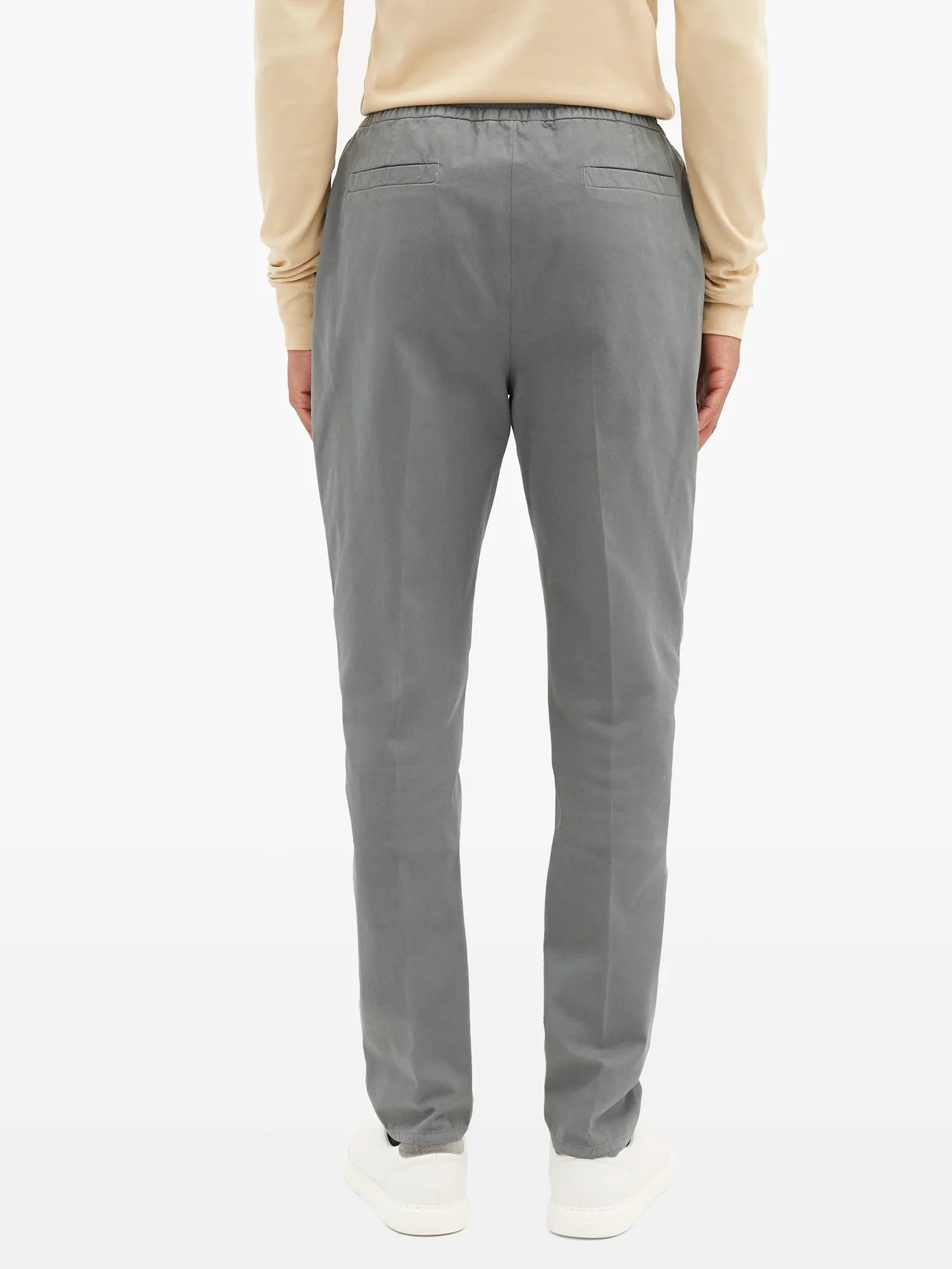 Drawcord-waist cotton-blend chinos - 6