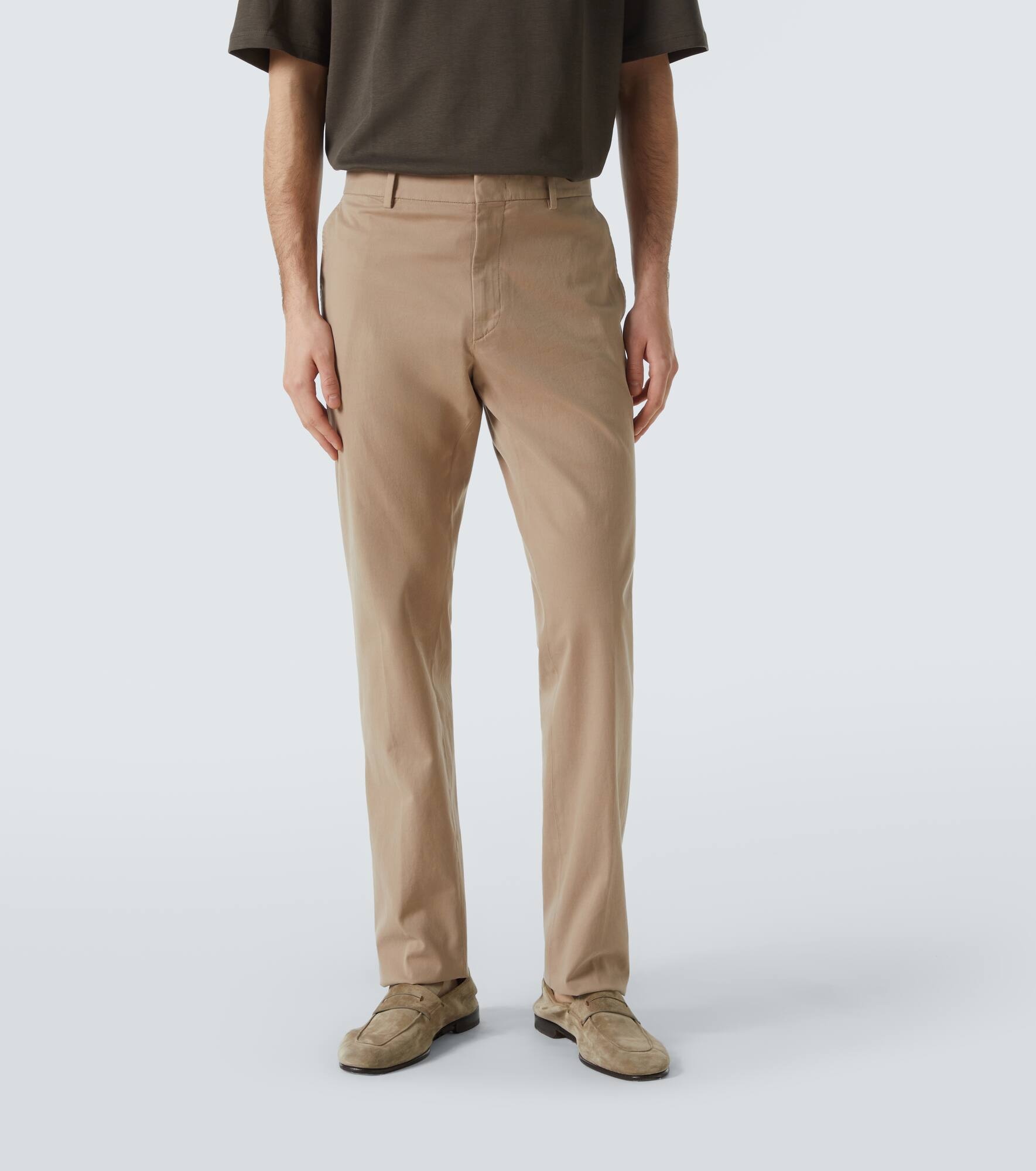 Cotton-blend slim pants - 3