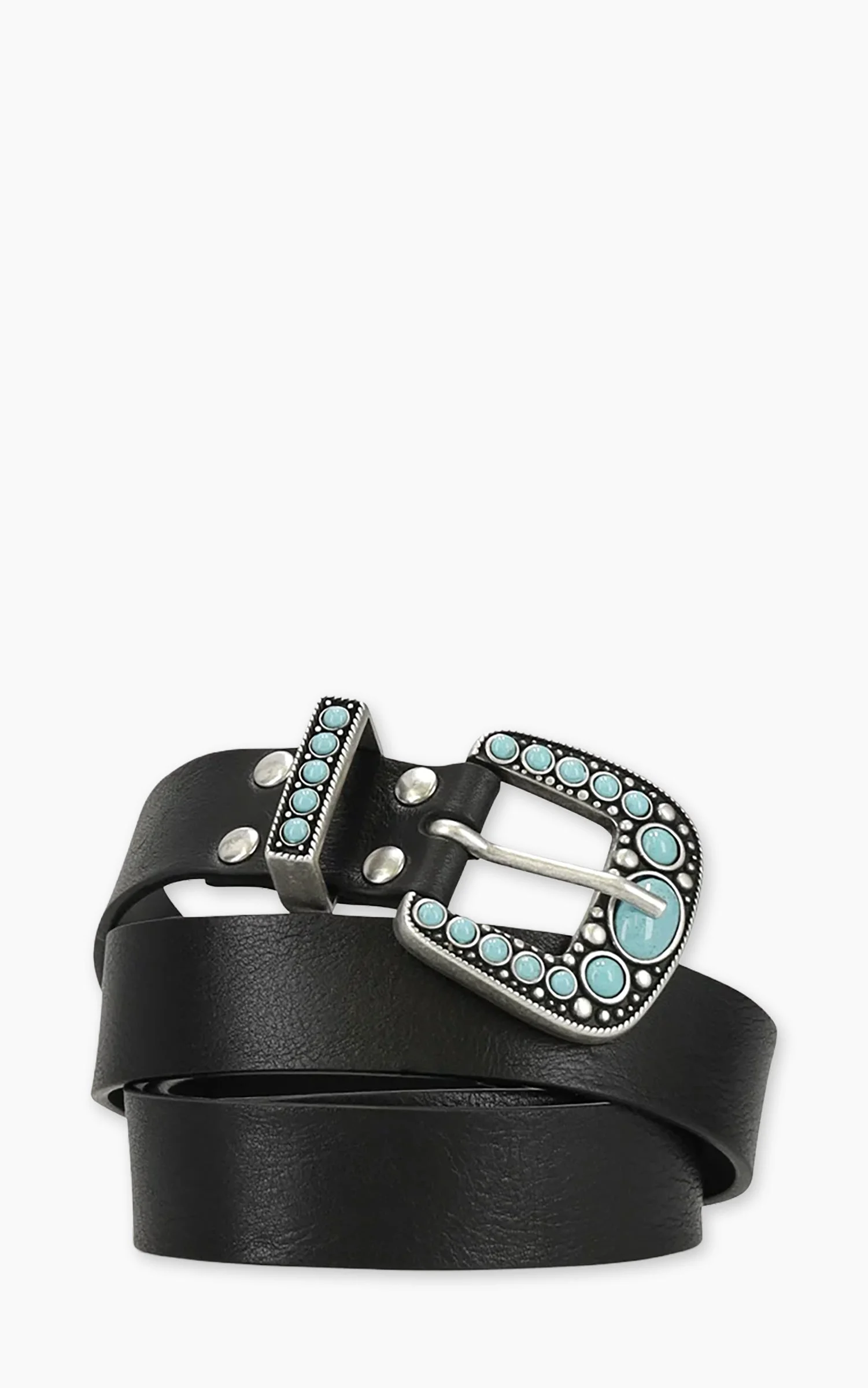 FORTELA THELMA CALFSKIN BELT TURQUOISE BLACK - 1