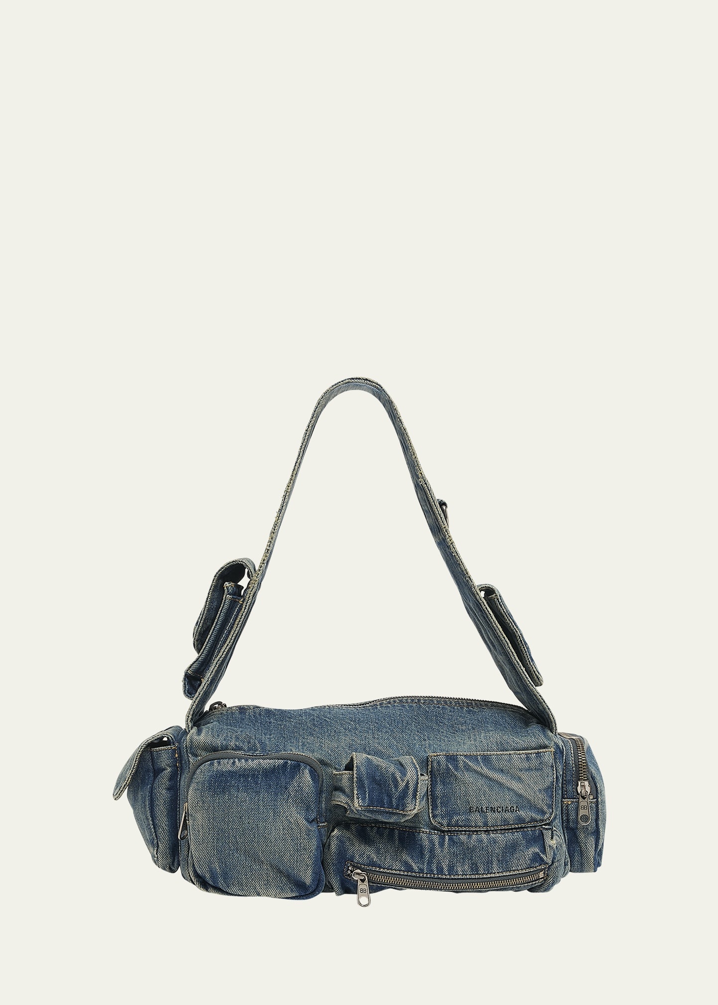 Superbusy Sling Washed Denim Shoulder Bag - 1