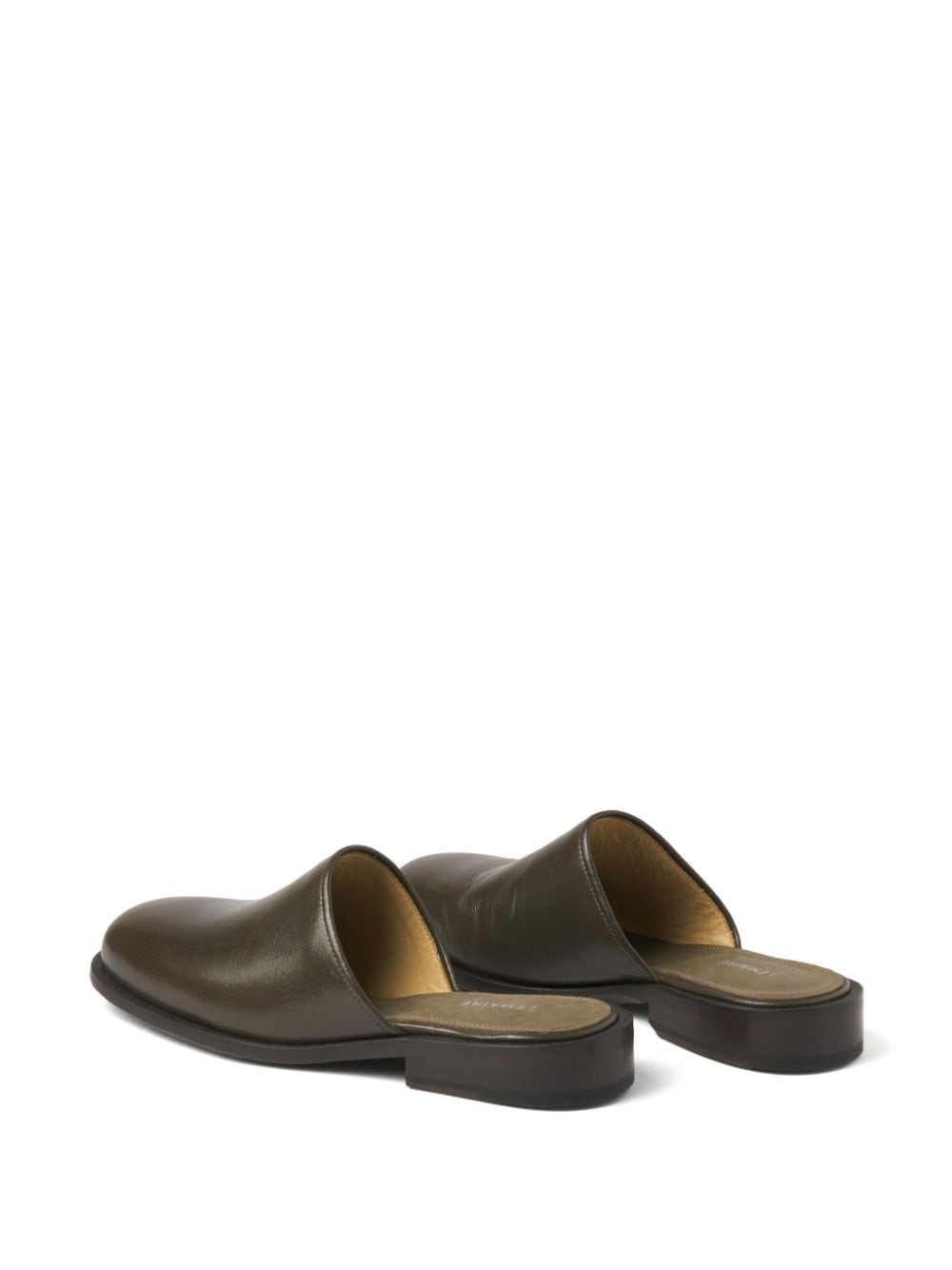 square-toe leather mules - 3