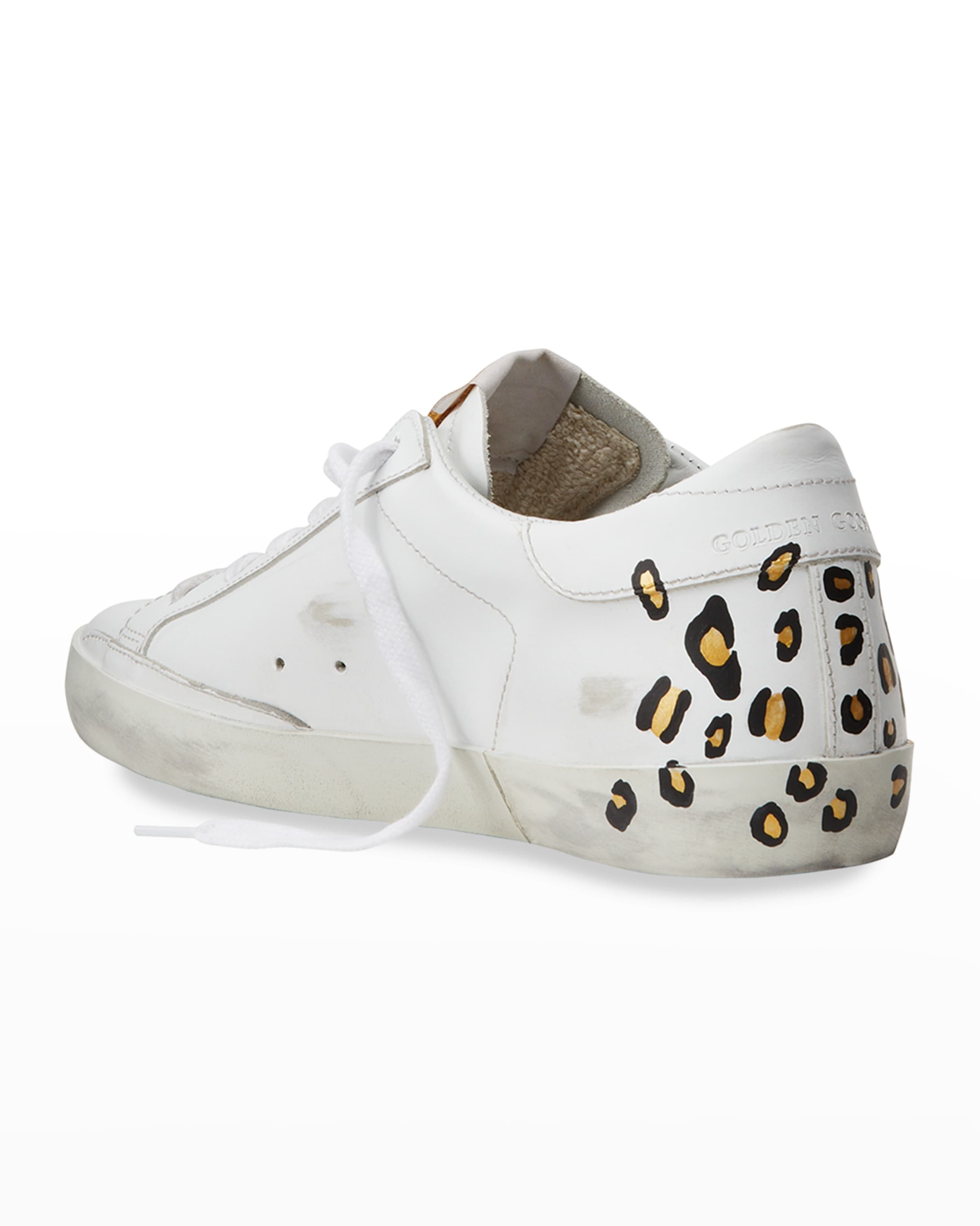 Superstar Hand-Painted Leopard Leather Sneakers - 3