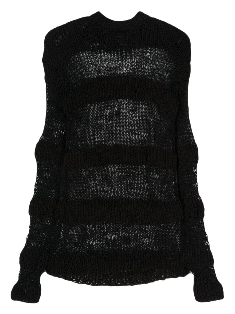 striped open-knit jumper - 2