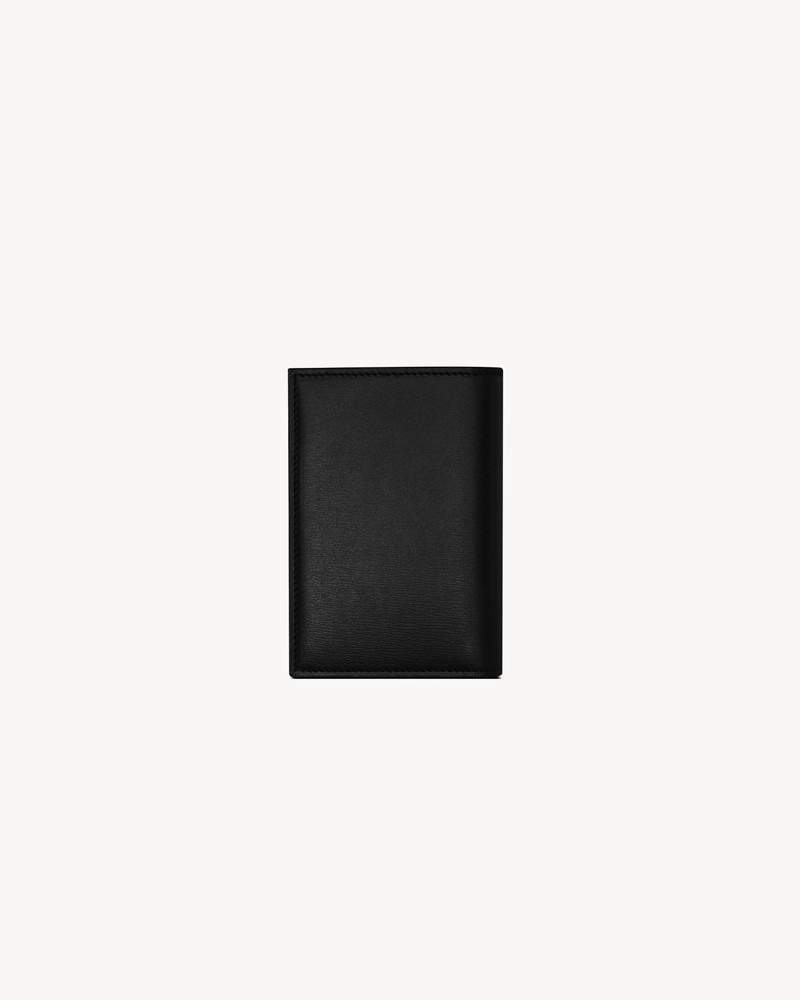 SAINT LAURENT TINY CASSANDRE CREDIT CARD WALLET IN SHINY LEATHER outlook